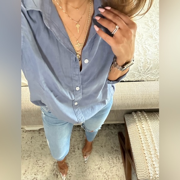 New💕 Infinity blue tencel button shirt - Picture 5 of 8
